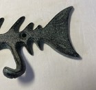 Fish Wall Mount 4 Hook Rack Cast Iron Rustic Cabin Lake Beach Mudroom Foyer  14” — photo 5