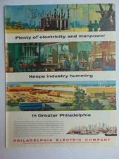 1960 PHILADELPHIA ELECTRIC COMPANY Keeps Industry Humming vintage art print ad