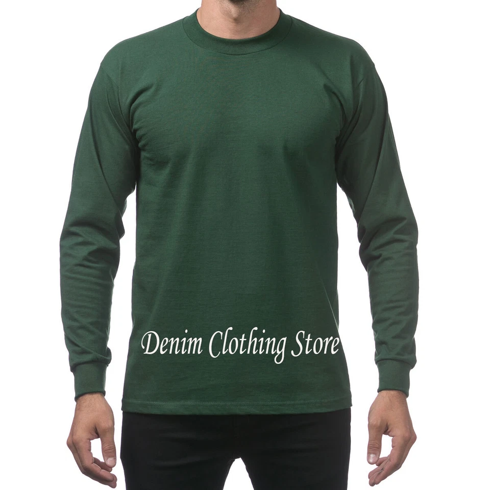 Camisetas Pro Club Para Hombre Algodón Pesado Manga Larga Cuello Redondo S~7XL ProClub Foto 4 de 4