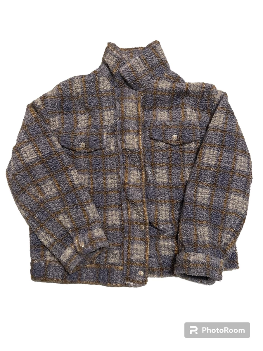 Free people plaid lined sherpa cheap trucker jacket