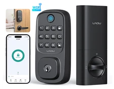 LNDU Fingerprint Smart Door Lock Wi-Fi Keyless Keypad Deadbolt APP SF300+Handle