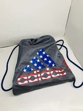 adidas drawstring backpack gray American flag
