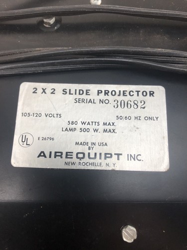 VINTAGE AIREQUIPT 3400 EF 2x2 SLIDE PROJECTOR W/ REMOTE works/parts - Picture 10 of 16