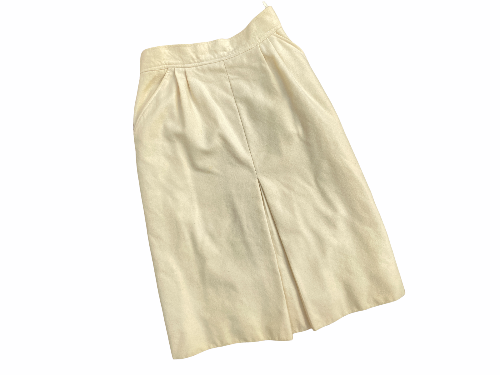 Gonna Yves Saint Laurent Rive Gauche anni 70 vintage in lana ecrù taglia 40 vestibilità S