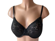 Natori Bra 731252 Sheer Glamour full fit contour black underwire size 36DDD