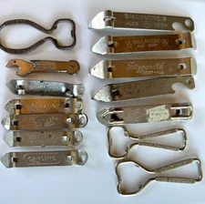 Vintage (Lot of 14) Beer Soda Bottle Openers Ballentines Pabst Squirt Miller