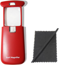 Small Pocket Magnifying Glass 3.0X with LED Light for Reading; Lighted Hand Held