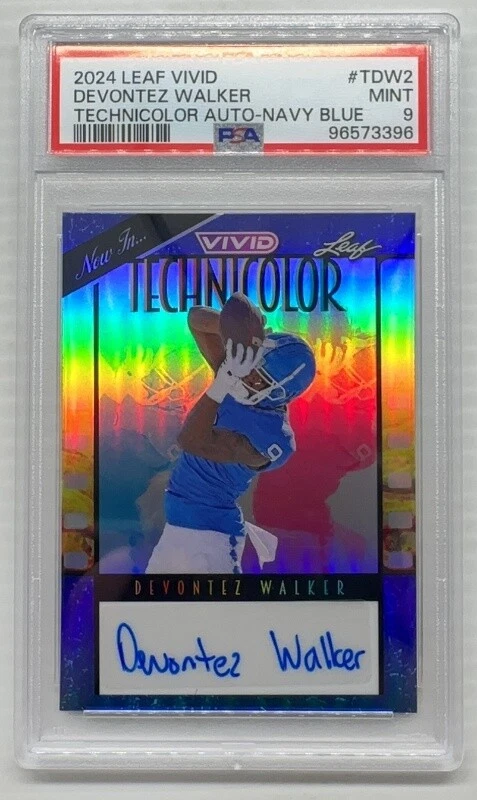 Devontez Walker Leaf Vivid Technicolor Autographs #TDW2 Navy Blue