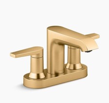 Kohler Hint Centerset bathroom sink faucet, K-97094-4-2MB Brushed Moderne Brass