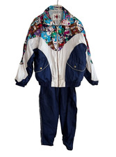 Vtg. 90s Active Frontier Women's Track Suit Set Gambling Poker Jog Walk Sz Sm