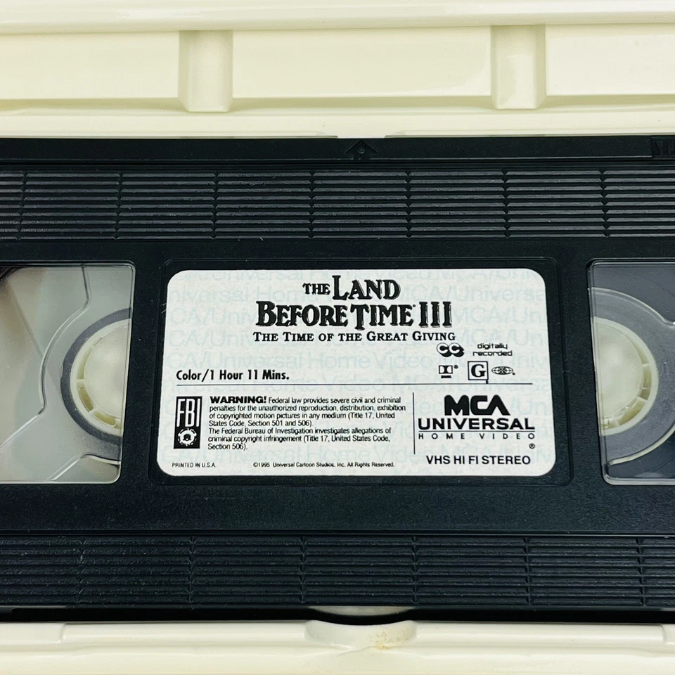 The Land Before Time 3 VHS III The Time of the Great Giving Clamshell - Image 3 of 3