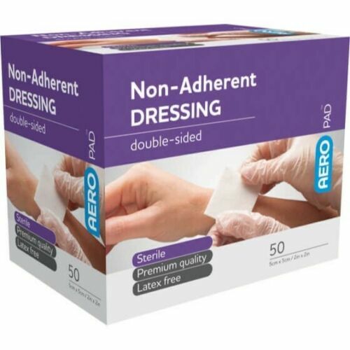 50 x Non Adherent Wound Dressing Pad 5cm x 5cm Sterile Double-Sided First Aid - Bild 2 von 2