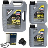 MotoröL Set 4100 5W-40 Liqui Moly 7 Liter + ÖLfilter + Schraube FüR Audi Q7 3.0