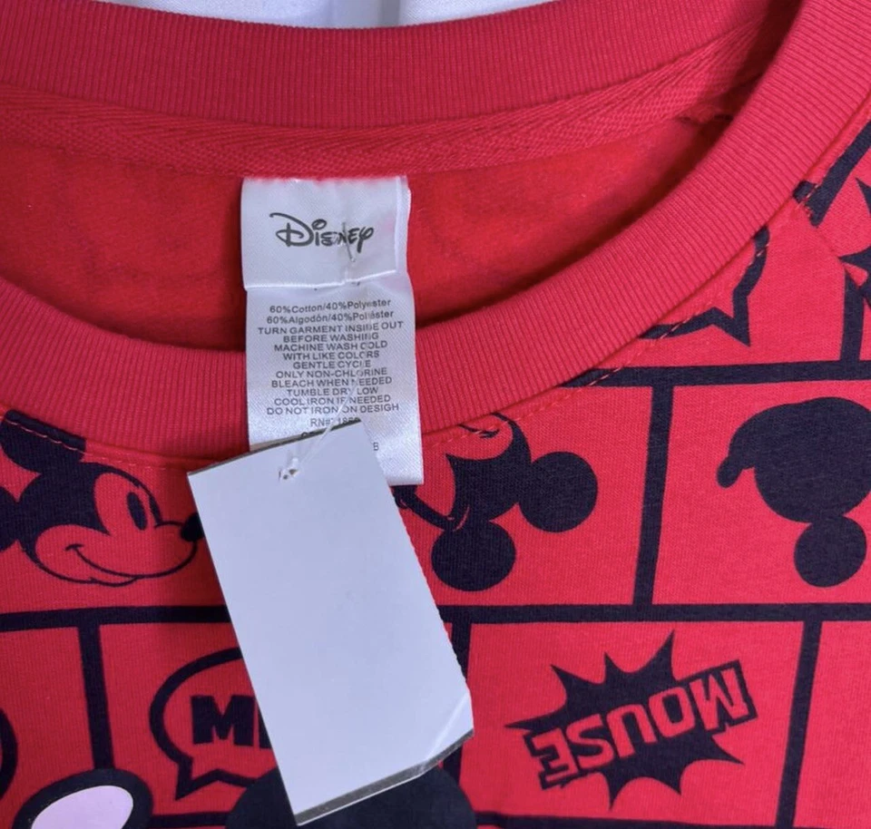 NUEVA SUDADERA MICKEY MOUSE Disney AOP NUEVA CON ETIQUETAS Impresión Deadstock Foto 2 de 3