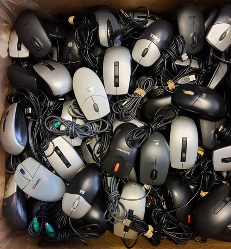 Lot of 300 Mixed Dell, Logitech , Lenovo wired USB Optical Scroll Wheel Mouse, - Picture 8 of 13