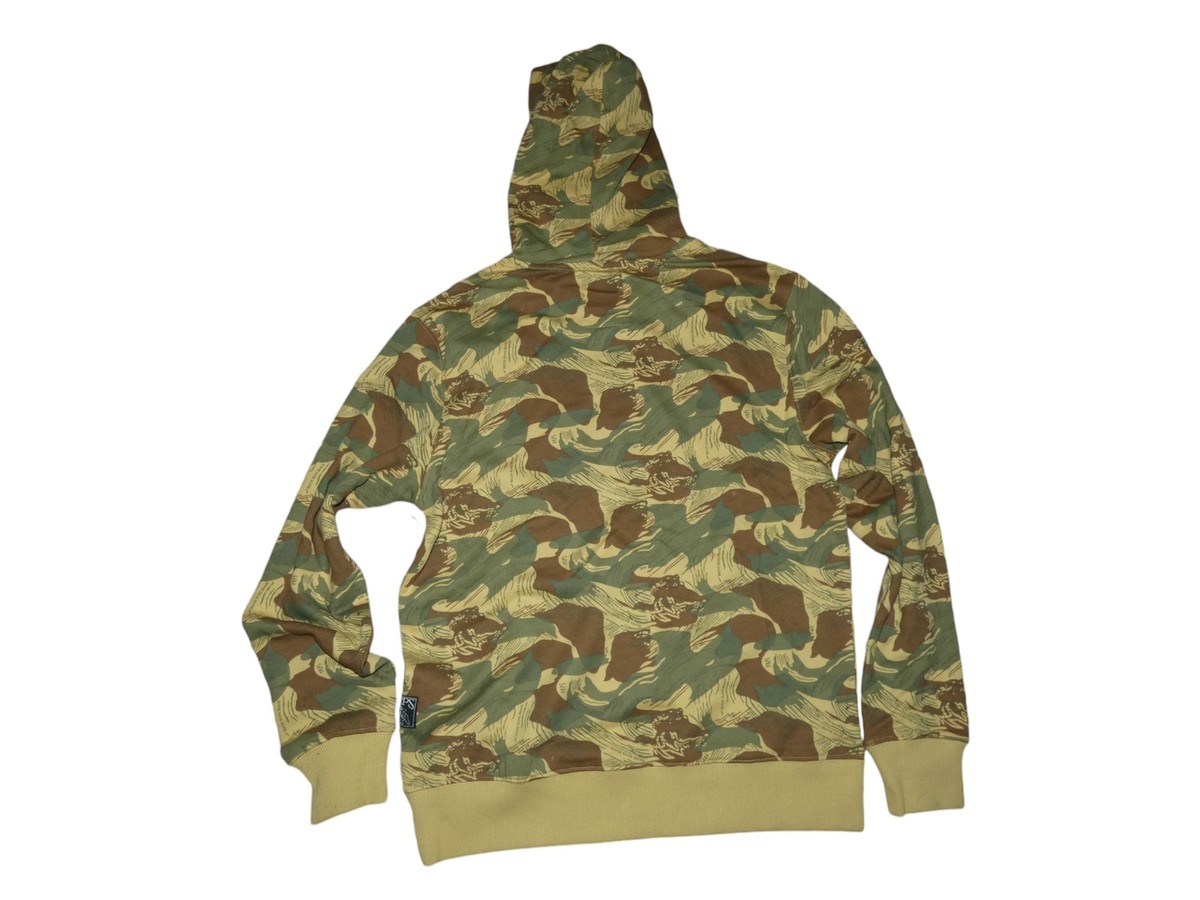 【PERSTEP】★男女兼用★24AW OIL KHAKI PIGMENT HOODIE PRPS Mens Hoodie Sweatshirt Pullover Style Camo Print Small