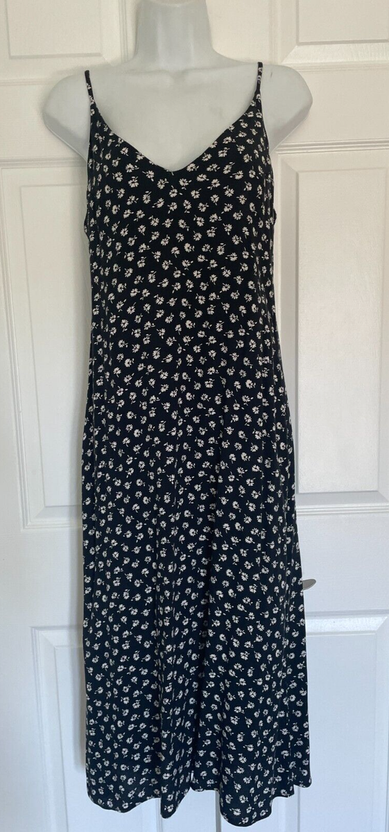 $148 Reformation Black Daisy Floral Midi Adjustable Straps