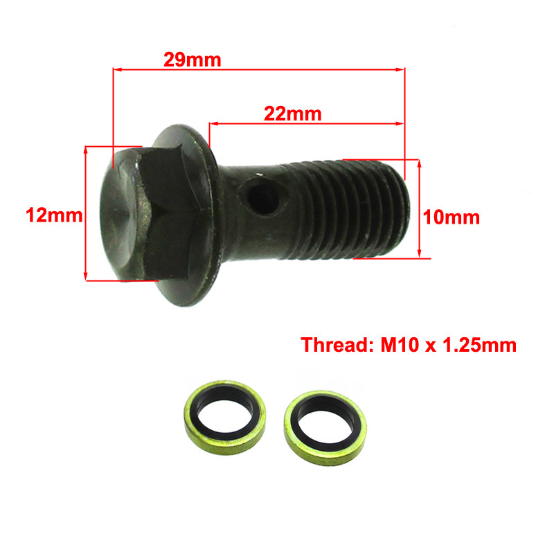 Raccord Frein Boulon Banjo M10 X 1.25 Avec Rondelles - Lot 5+10 Moto