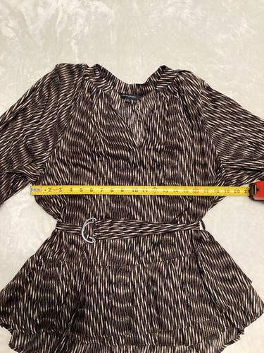 Banana Republic Blouse Womens Medium Brown V Neck Long Sleeve Top - Picture 6 of 10