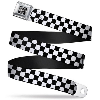 Buckle-Down unisex-adult Belt Seatbelt Buckle Checker Black White 1. (US IMPORT)