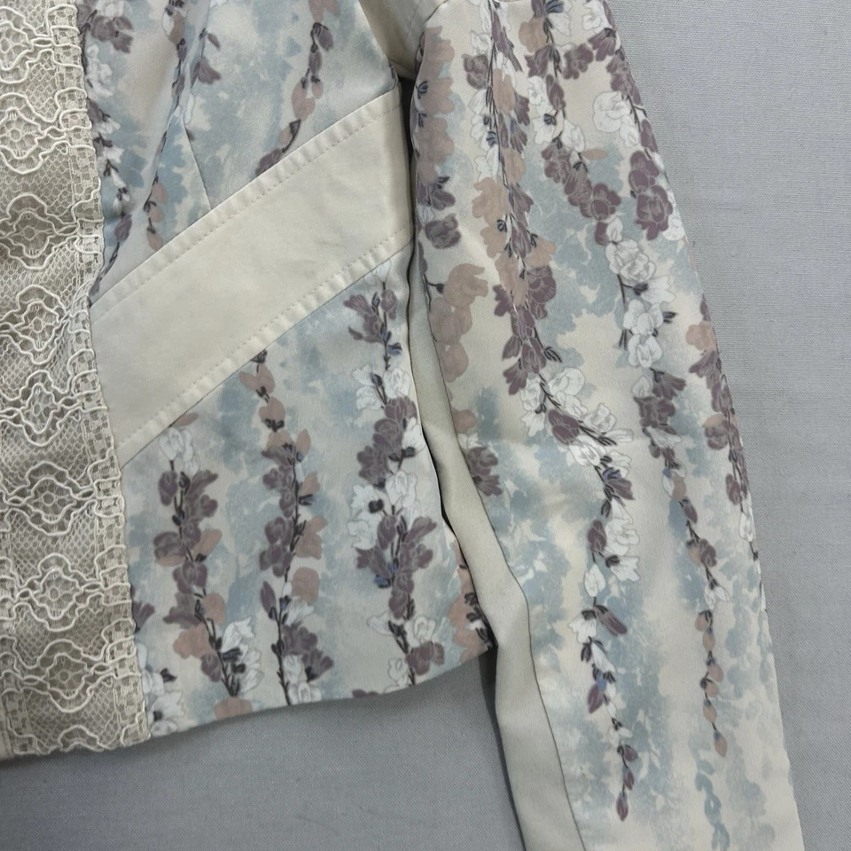 BCBGMAXAZRIA XS Chaqueta Blanca Cremallera Completa Estilo Moto Foto 3 de 4