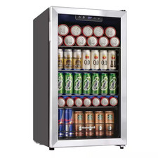 19 In. 116-Can Beverage Refrigerator and Cooler, in Stainless Steel, with Digita