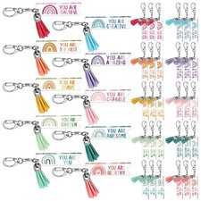 30 Pcs 30 Pcs Inspirational Keychains Bulk End of Year Gift Colorful Keychain...