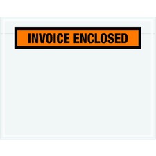 Tape Logic TLPL23Invoice Enclosed Envelopes, Panel Face, 7 x 5 1/2, Orange Pack