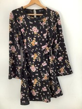 ALLY Floral Dress Size US 8 AU 12 Black Boho Mini
