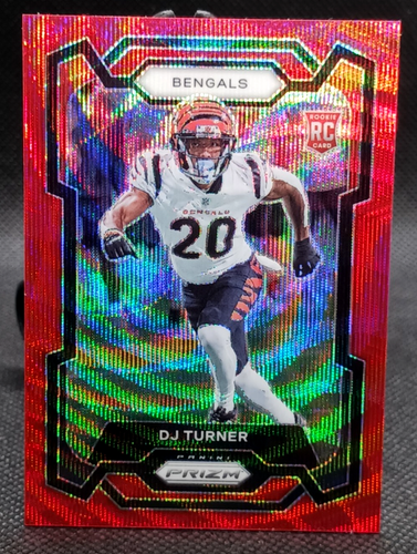 2023 Prizm Red Wave #ed /149 - DJ Turner RC #319 Cincinnati Bengals