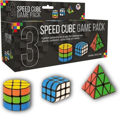 Speed Cube 3er Pack Pyramide, Würfel & Zylinder Puzzle Würfel, Speicher steigern