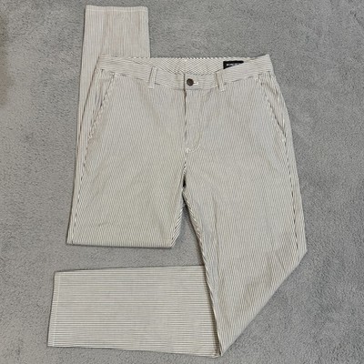 NEW Bonobos Chino Pants Men s 34x32 Striped Slim Taper Straight Trousers *READ