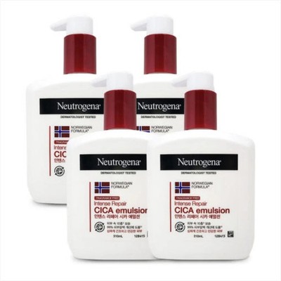 Neutrogena Intense Repair CICA Emulsion 310ml ×4 / Fragrance Free /Moisturizing