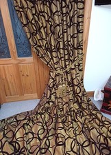 HUGE Interlined Blackout Curtains. BRONZE. Ea. 118 Inch Drop x 107" Wide. Pr One