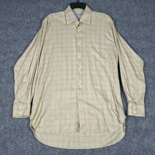 Charles Tyrwhitt Classic Mens Beige Gingham Dress Shirt 16 34in Cotton