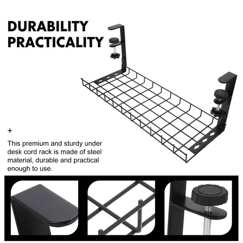 Wire Storage Rack Cable Organiser Desk Basket under No Drill Management - 第 11/12 張圖片