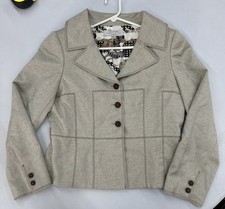 Elegant TAHARI ASL Lined Collared Long Sleeve business Work Chic Blazer 10P