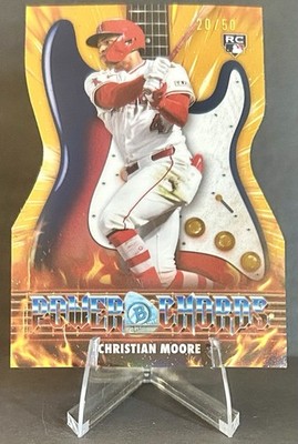 2026 Bowman Christian Moore Power Chords Gold /50 Los Angeles Angels