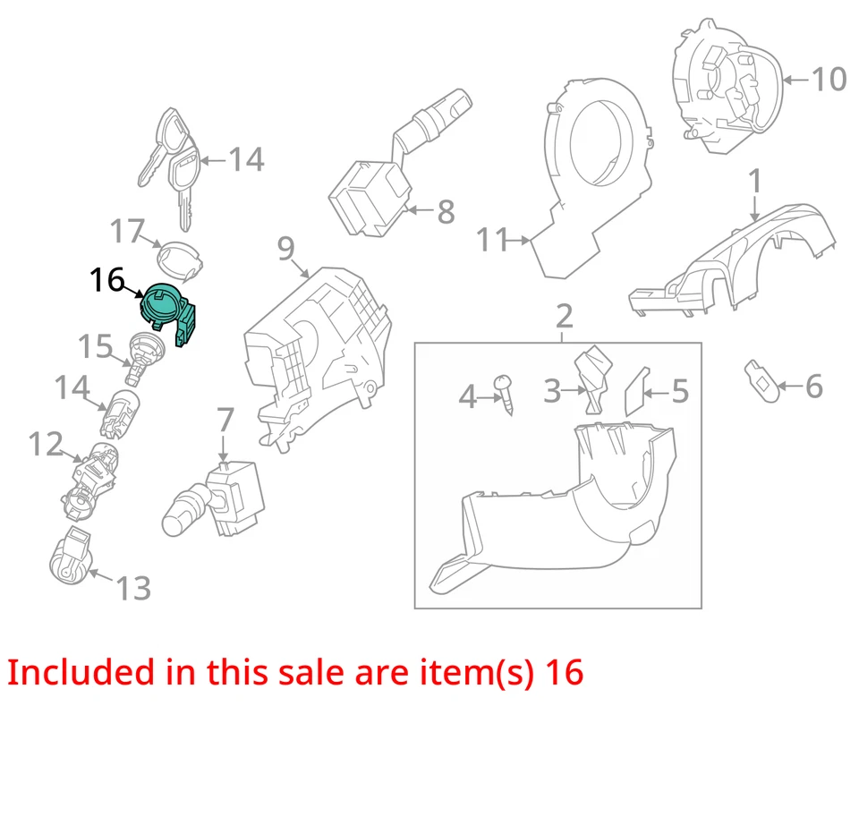 Conjunto de cambio de piso de columna de dirección MAZDA 3 MT 2010-2013 con llave OEM Foto 4 de 4