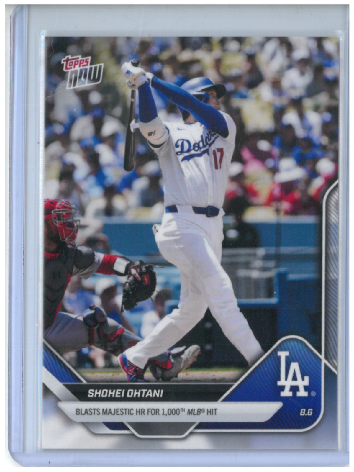 2025 MLB Topps NOW 527 SHOHEI OHTANI 1000TH HIT LOS ANGELES DODGERS