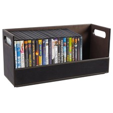 Stock Your Home DVD Storage Box, Movie Shelf Tray, Gray/Espresso