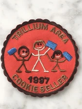 Girl Guides Canada Ontario Trillium Area Vtg Cookie Seller Sew On Patch 1997