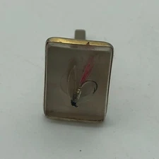 Fly Fishing Single Cufflink Fisherman Fish Fly Hickok USA Vintage Outdoorsman