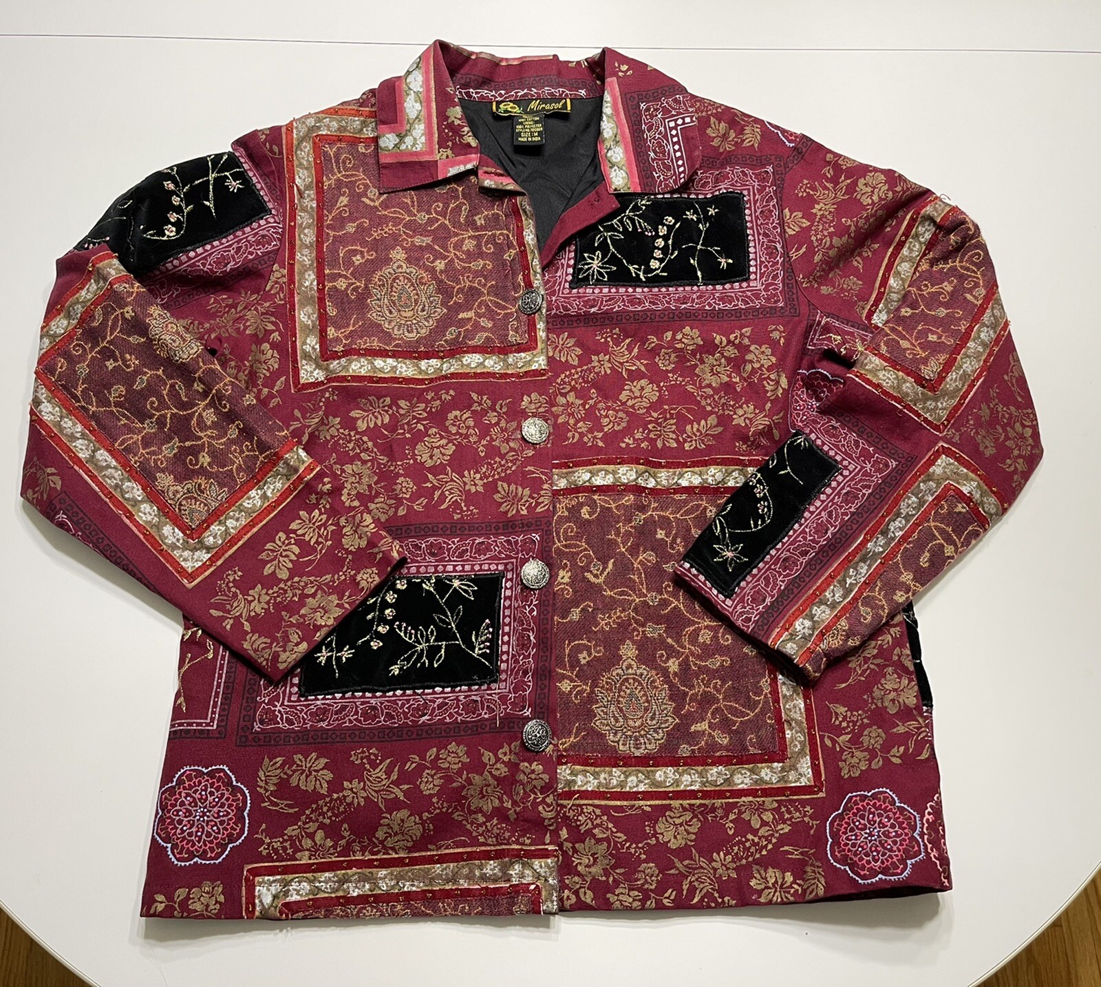 Marisol patchwork tapestry jacket medium Hippie B… - image 2