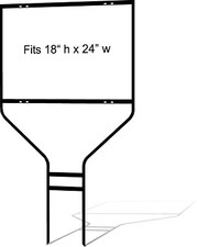 Real Estate Yard Sign Metal Round Rod Frame, 18 x 24, Black Pack of 1 