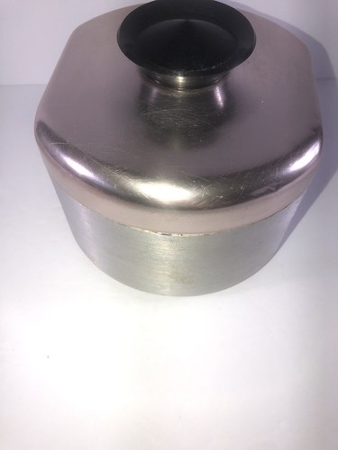 Bote de café de aluminio hilado vintage KROMEX mediados de siglo moderno MCM - Imagen 4 de 9