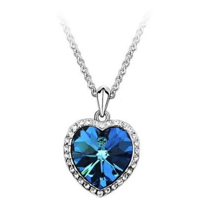 TITANIC HALSKETTE -HERZ DES OZEANS- ZIRKONIA KRISTALLE STRASS EDEL NEUWARE - Bild 1 von 3