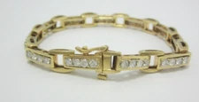 *ESTATE 14K MULTI_TONE FASHION TENNIS BRACELET SI2-I2 G-J APPRAISAL $7,604.00