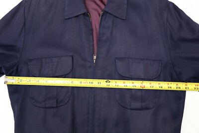 VINTAGE 1950s GABARDINE RICKY JACKET ROCKABILLY DARK BLUE SIZE