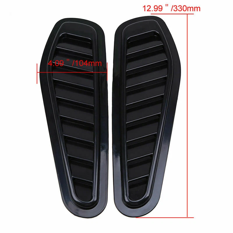 2Pcs Car Hood Fender Air Flow Intake Vent Cover Sticker Simulation Decoration — 第 3/4 张图片